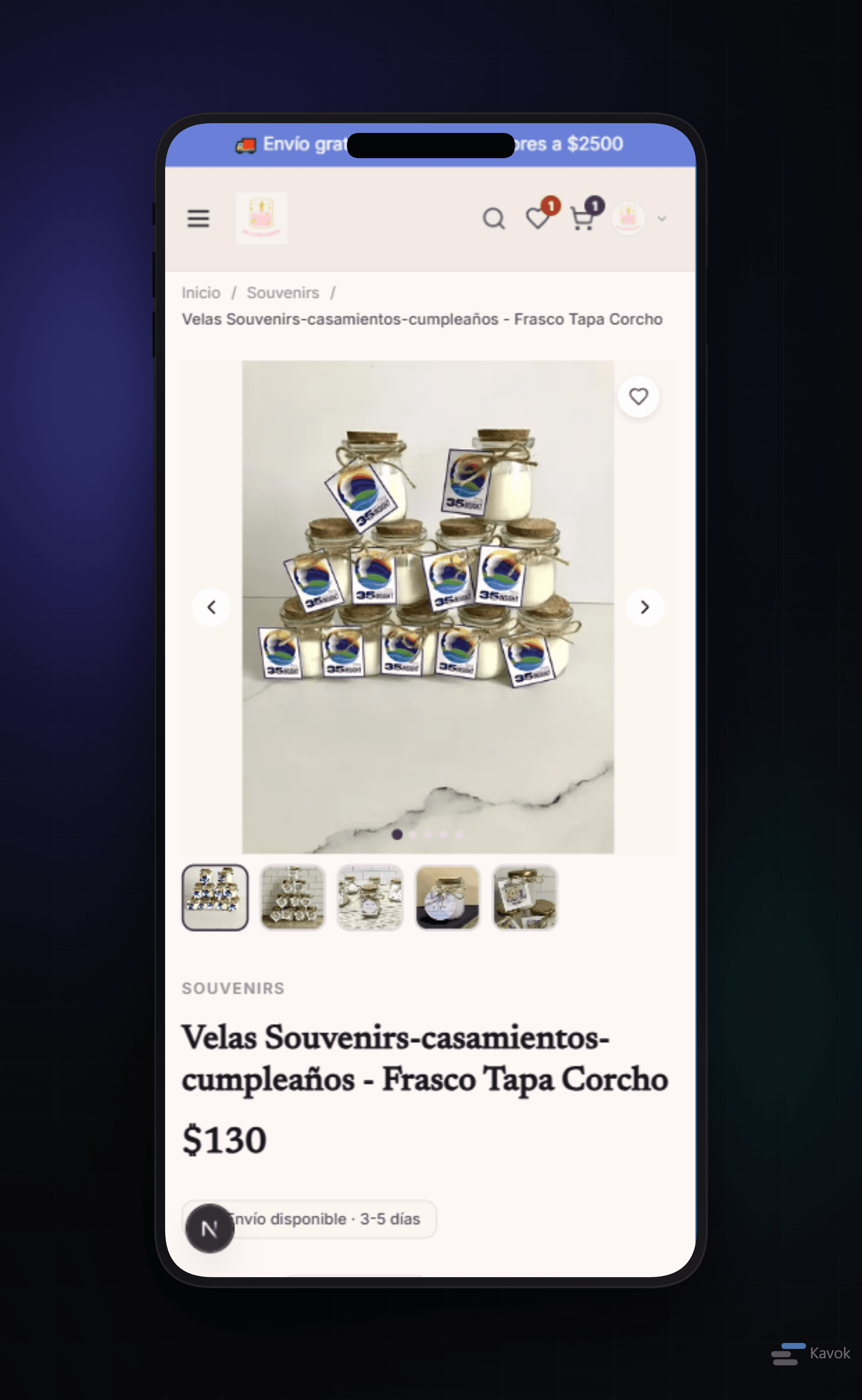 Vista mobile Ecommerce