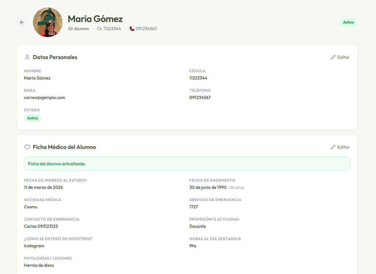 Gestión de alumnos y créditos Mystudio